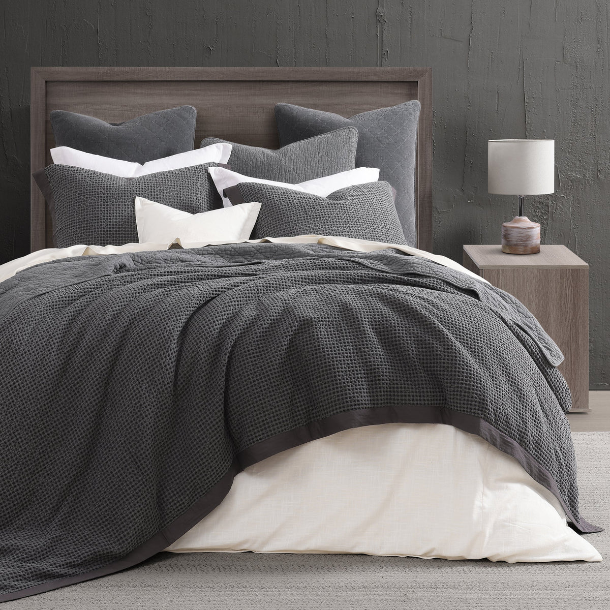 Stonewashed Cotton Waffle Weave (Slate) - Shop The Look