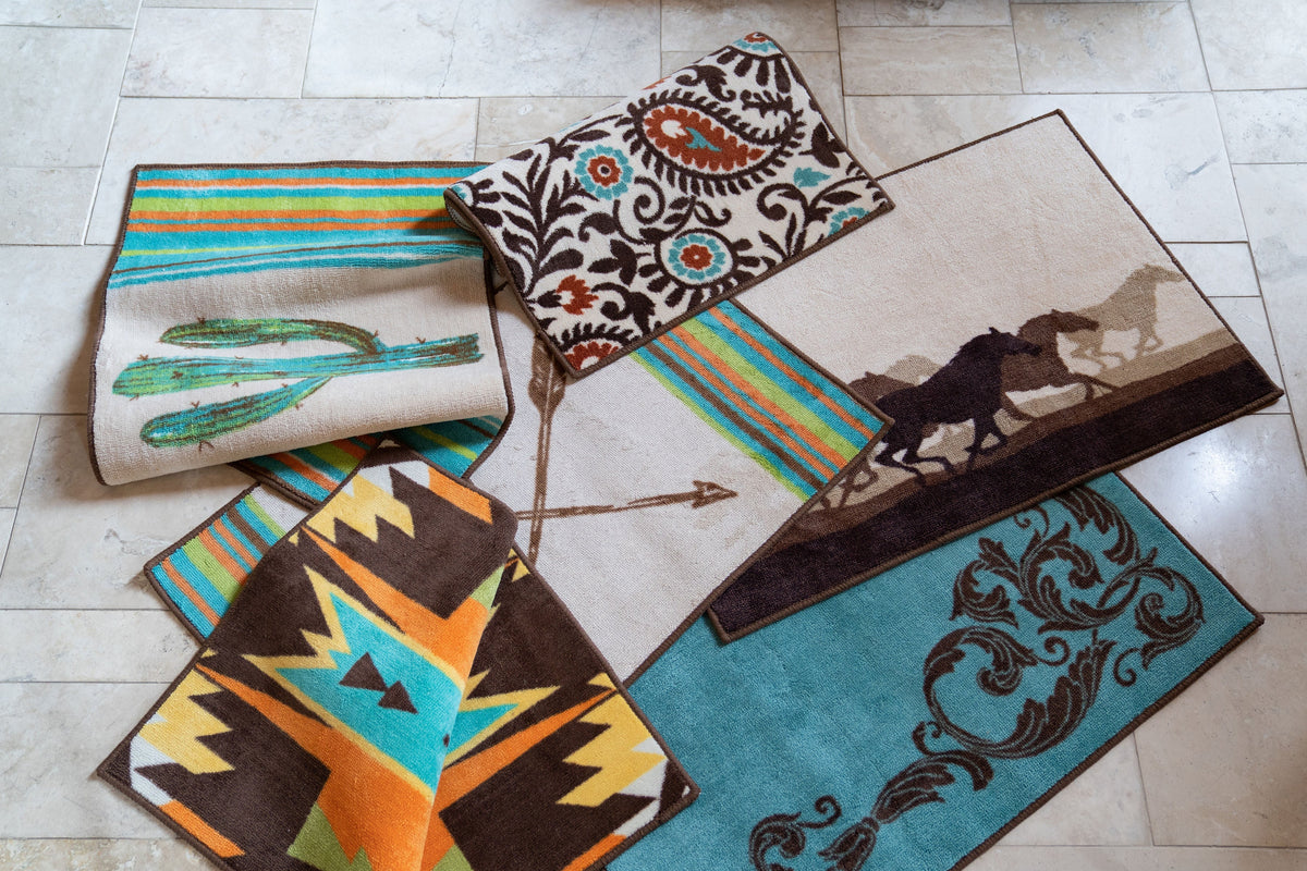 Southwestern Bathroom Rugs and Southwestern Bath Rugs Collection from HiEnd Accents