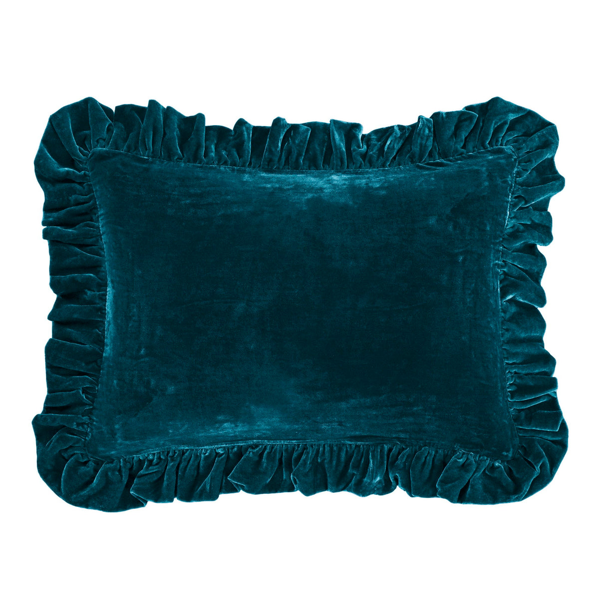 Stella Faux Silk Velvet Ruffled Dutch Euro Pillow