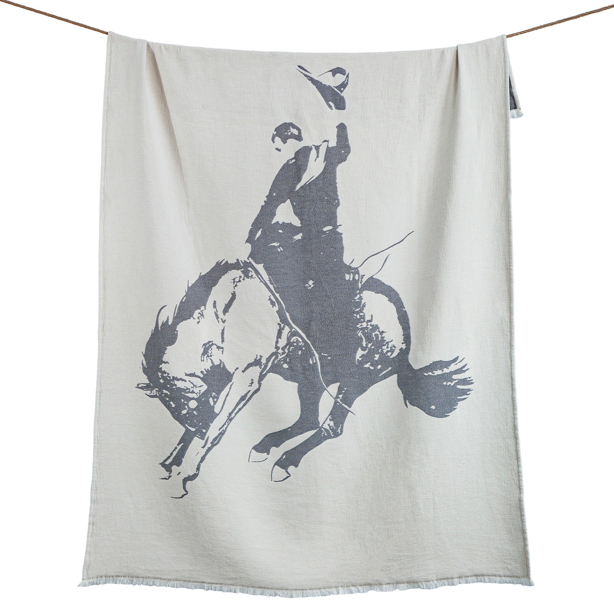 Bucking Bronco Chenille Jacquard Throw