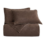 Cotton Canvas Box Stitch Coverlet Set Coverlet