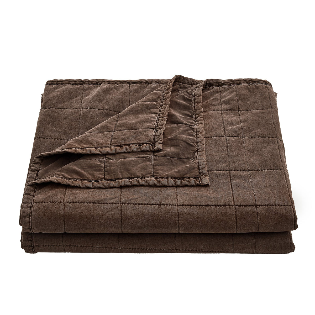 Cotton Canvas Box Stitch Coverlet Set Coverlet