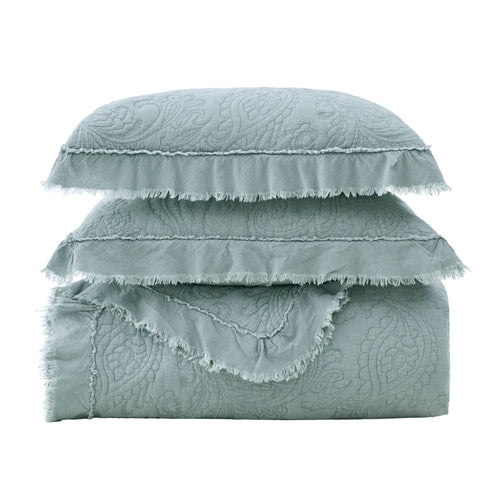 Sadie Stonewashed Paisley Ruffled Quilt Set Quilt