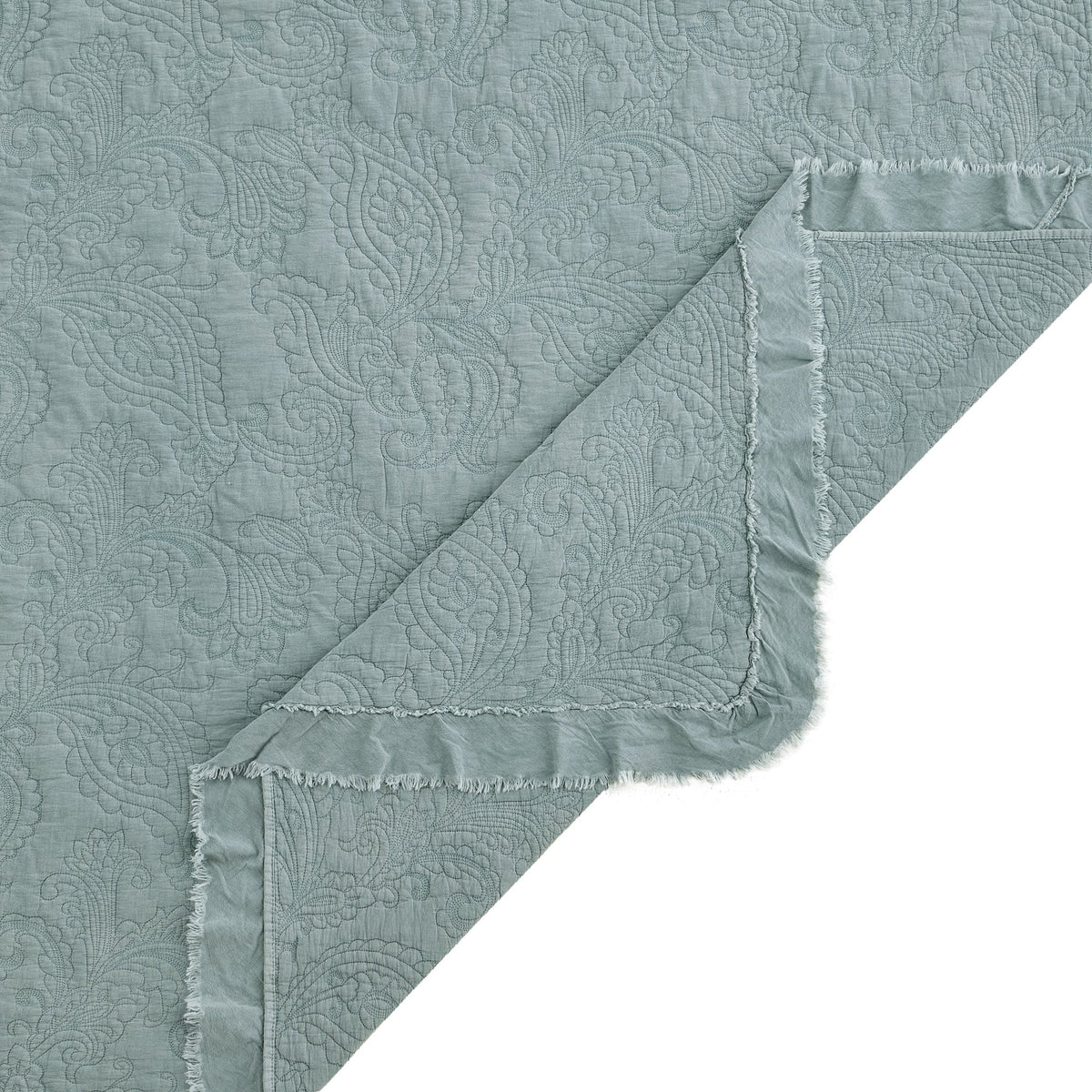 Sadie Stonewashed Paisley Ruffled Quilt Set Quilt