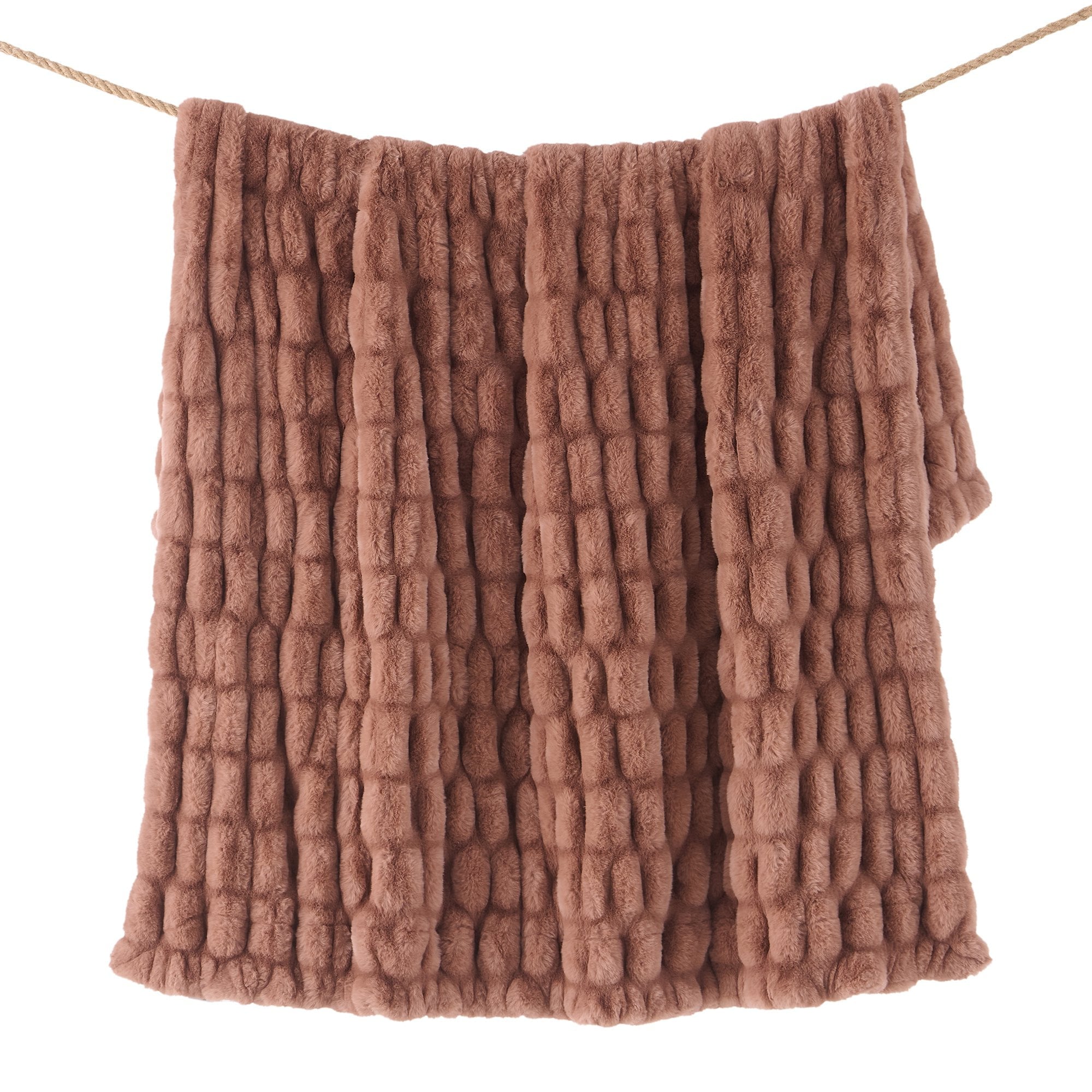Ruched Rabbit Double-Sided Throw