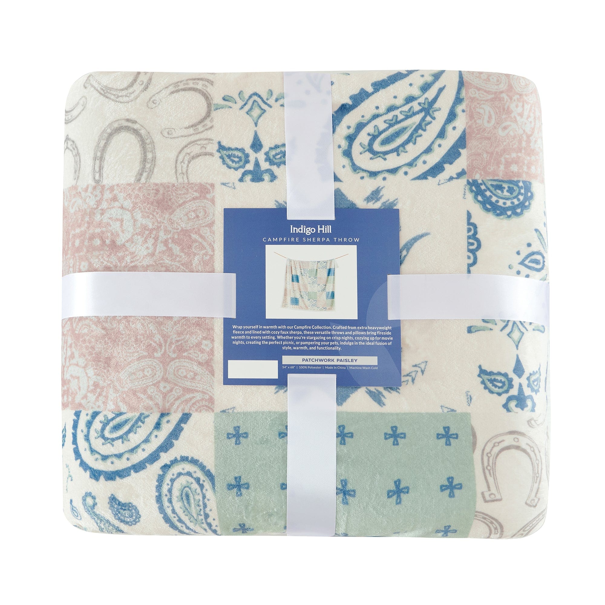 Patchwork Paisley Campfire Sherpa Throw Throw