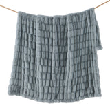 Ruched Rabbit Double-Sided Throw 50"W x 60"L / Aegean