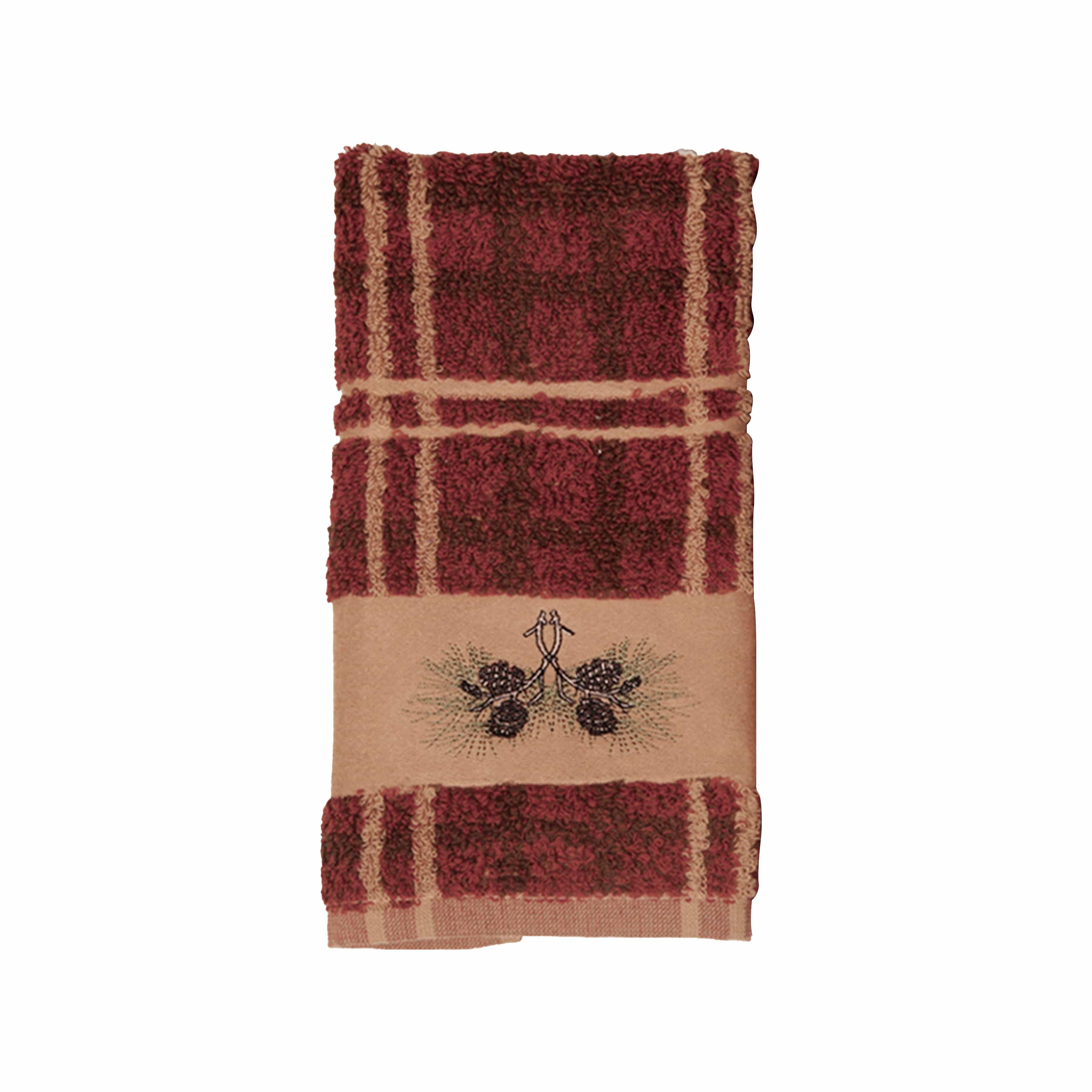 Pine Cone Fingertip Towel Plaid Bath Towel