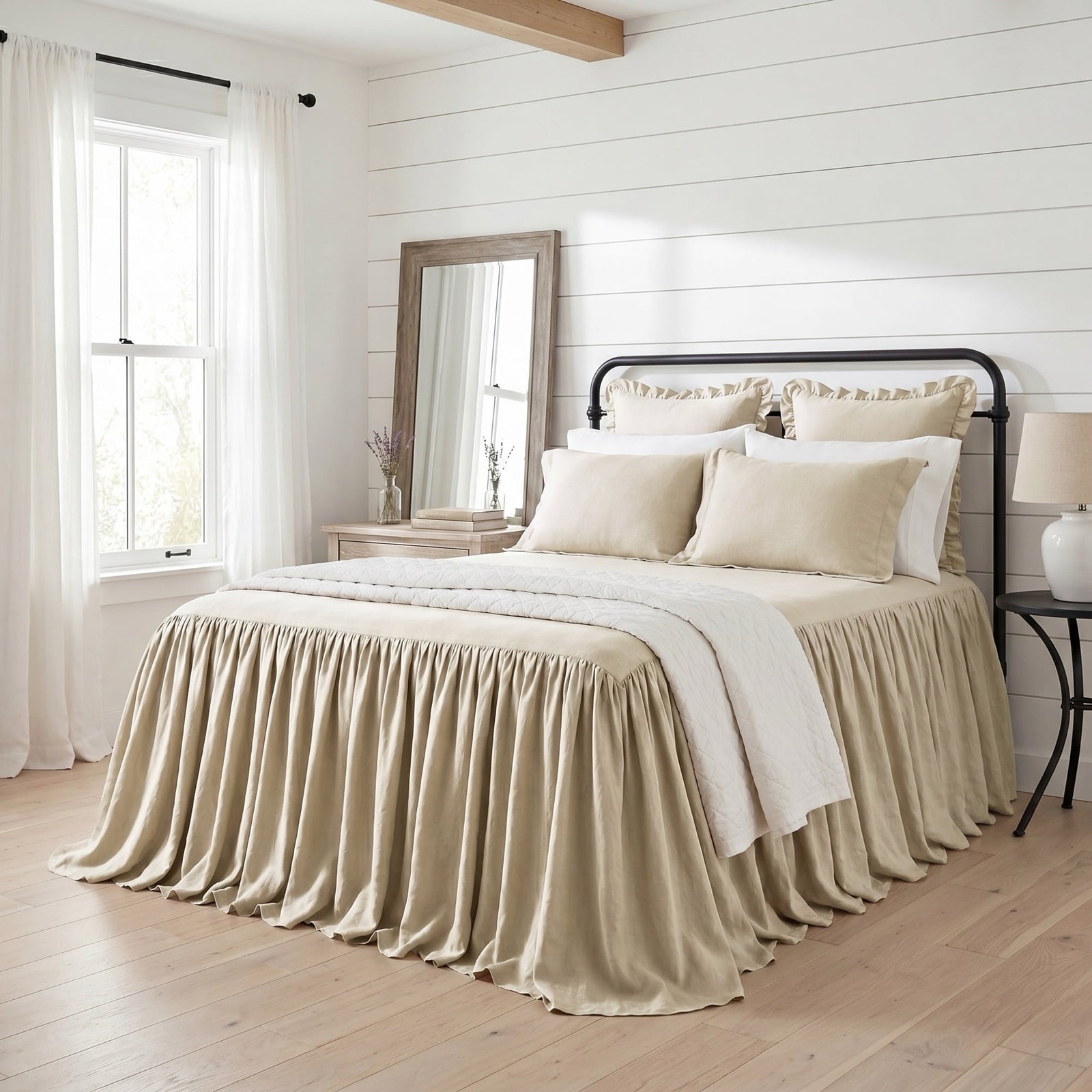 Luna Washed Linen Bedspread Set Bedspread