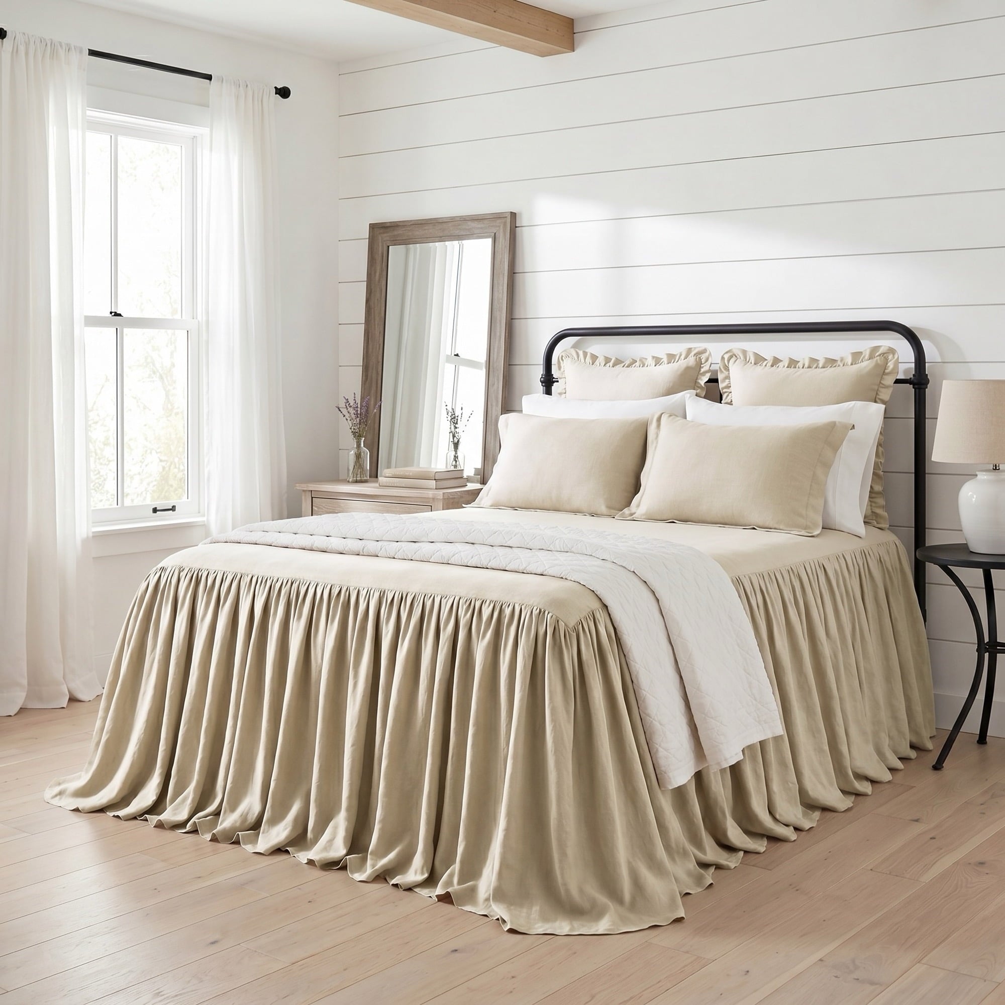 Luna Washed Linen Bedspread Set Bedspread