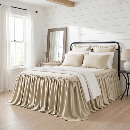 Luna Washed Linen Bedspread Set Bedspread
