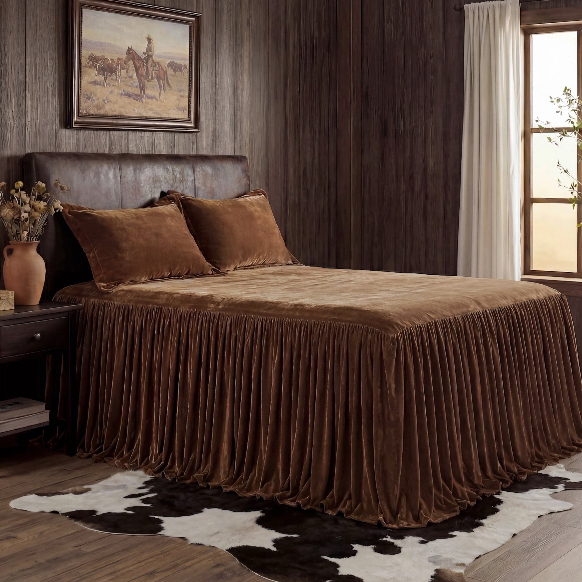 Stella Faux Silk Velvet Bedspread Set Bedspread