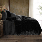 Stella Faux Silk Velvet Bedspread Set Twin / Dark Slate Bedspread