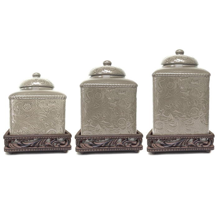 Savannah Canister & Base Set Taupe Canister