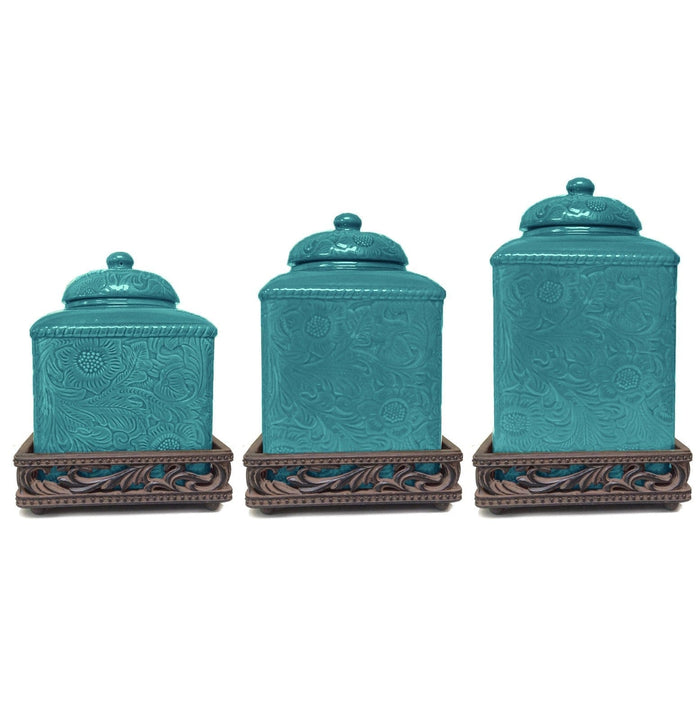 Savannah Canister & Base Set Turquoise Canister