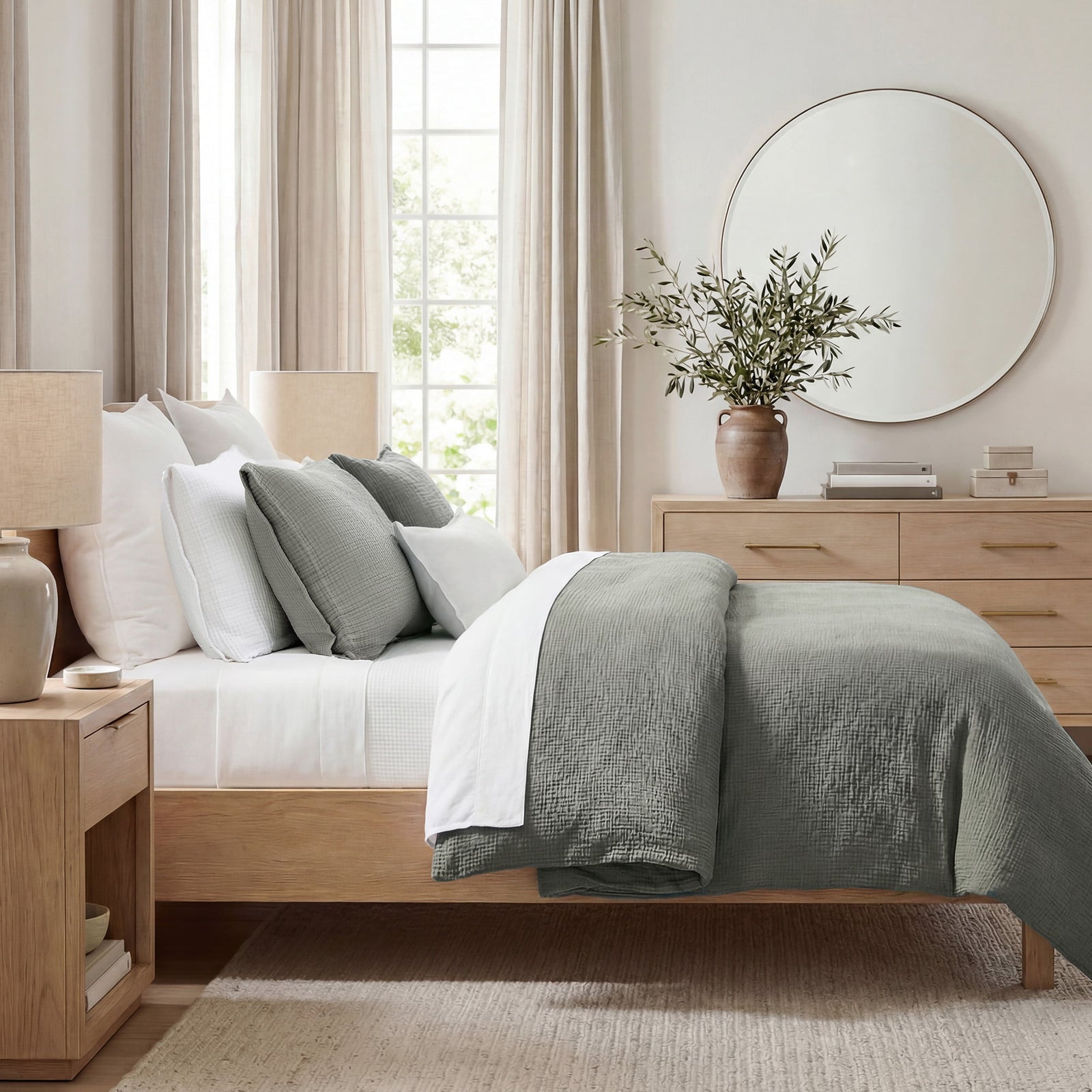Cotton Voile Comforter Set Comforter Set / Twin / Sage Comforter