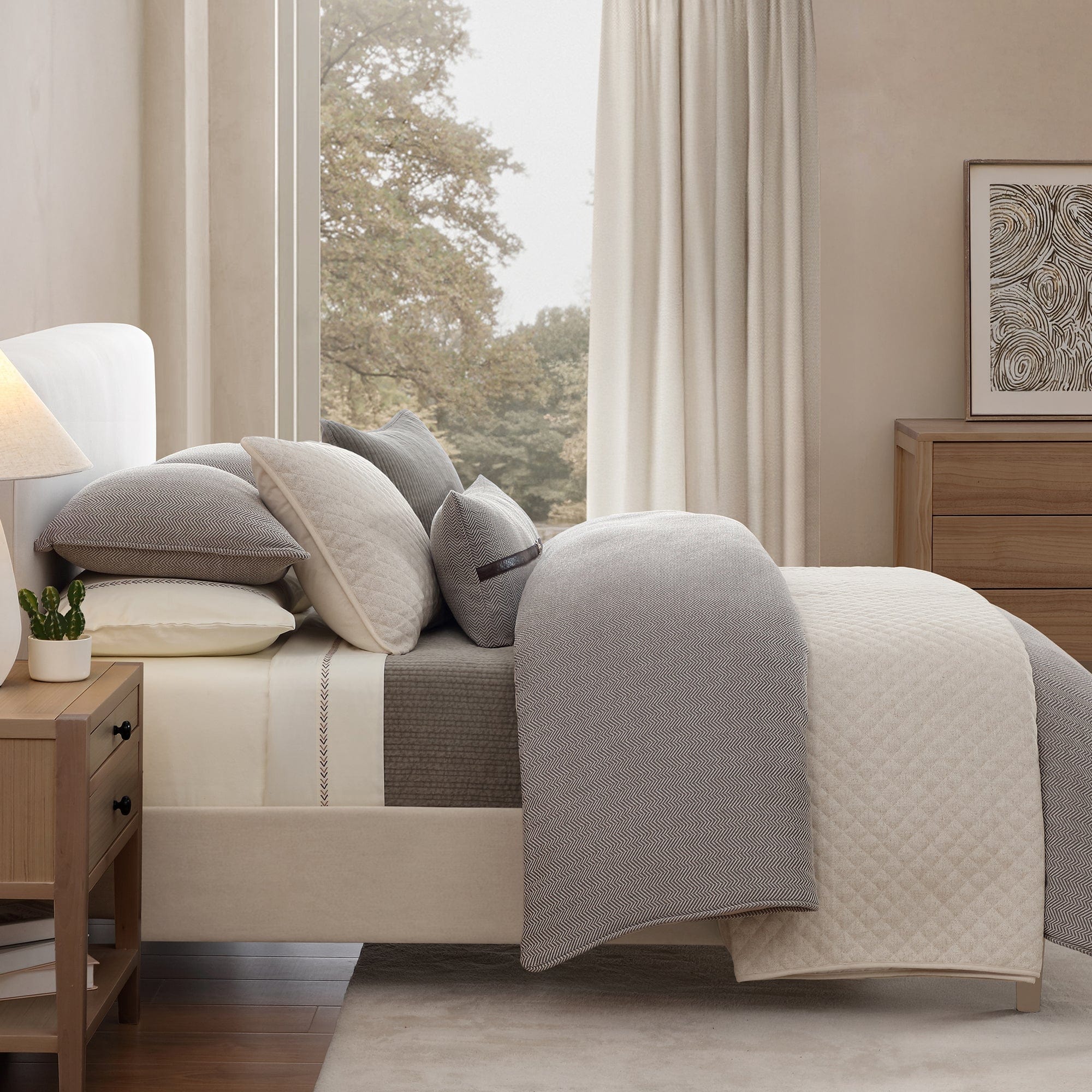 Chenille Herringbone Bedding Set Comforter / Duvet Cover