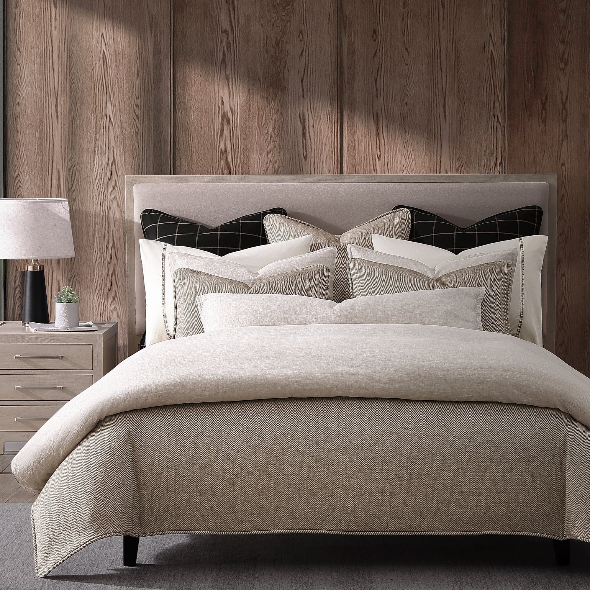 Chenille Herringbone Bedding Set Comforter / Duvet Cover