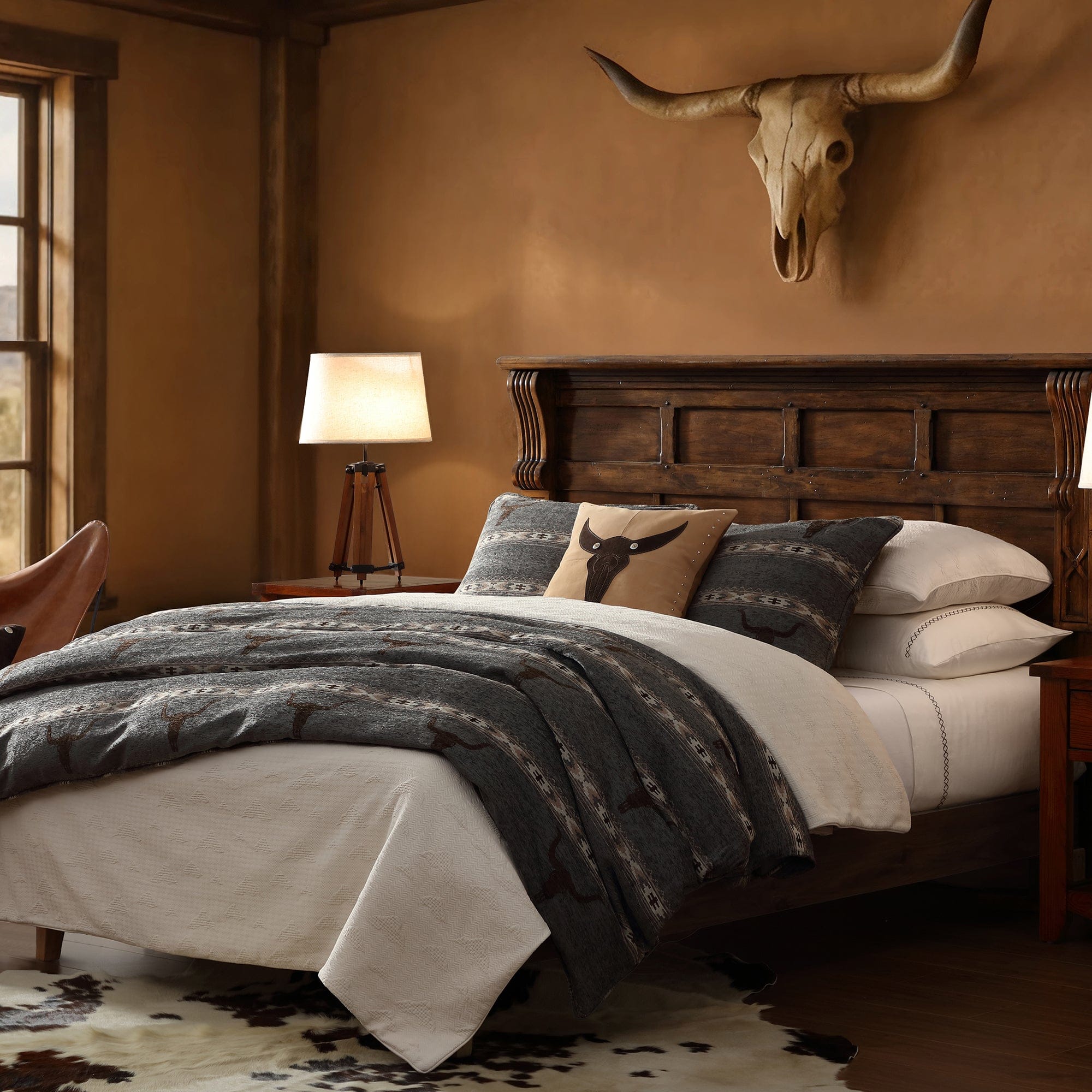 Chisholm Longhorn Chenille Jacquard Bedding Set Comforter / Duvet Cover