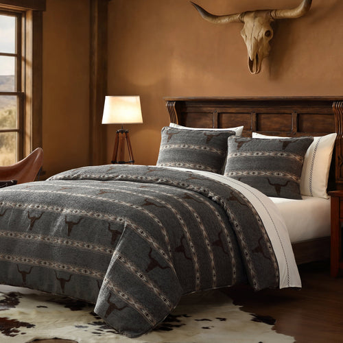 Chisholm Longhorn Chenille Jacquard Bedding Set Comforter / Duvet Cover