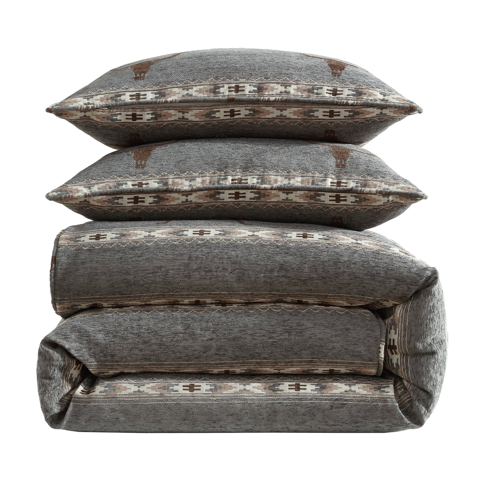 Chisholm Longhorn Chenille Jacquard Bedding Set Comforter / Duvet Cover