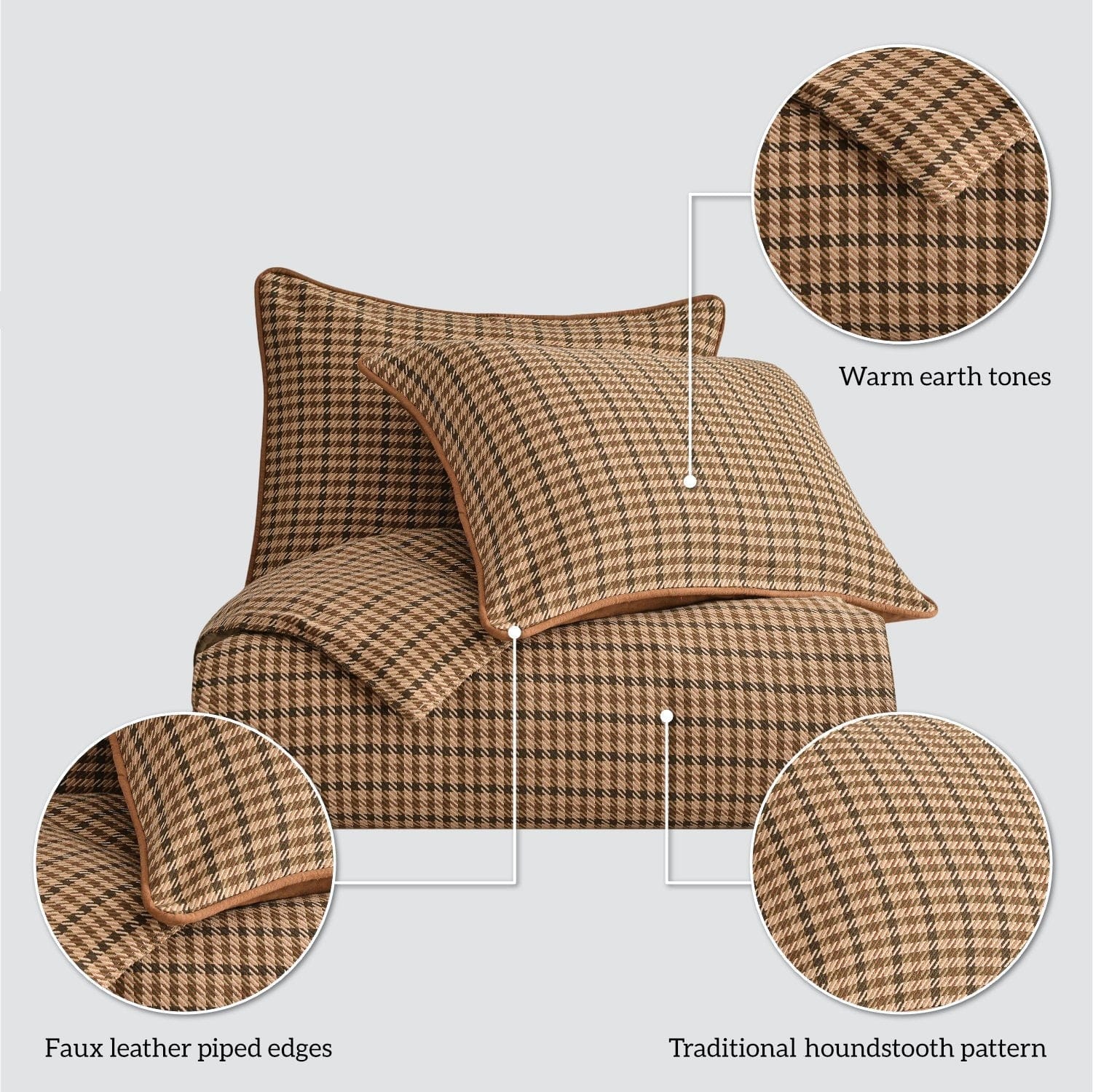 Clifton Houndstooth Bedding Set Comforter / Duvet Cover
