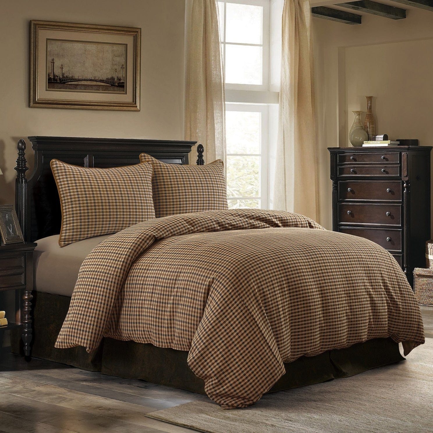 Clifton Woven Twill Plaid Bedding Set Comforter / Duvet Cover