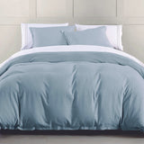 Hera Washed Linen Flange Bedding Set Comforter Set / Queen / Light Blue Comforter / Duvet Cover