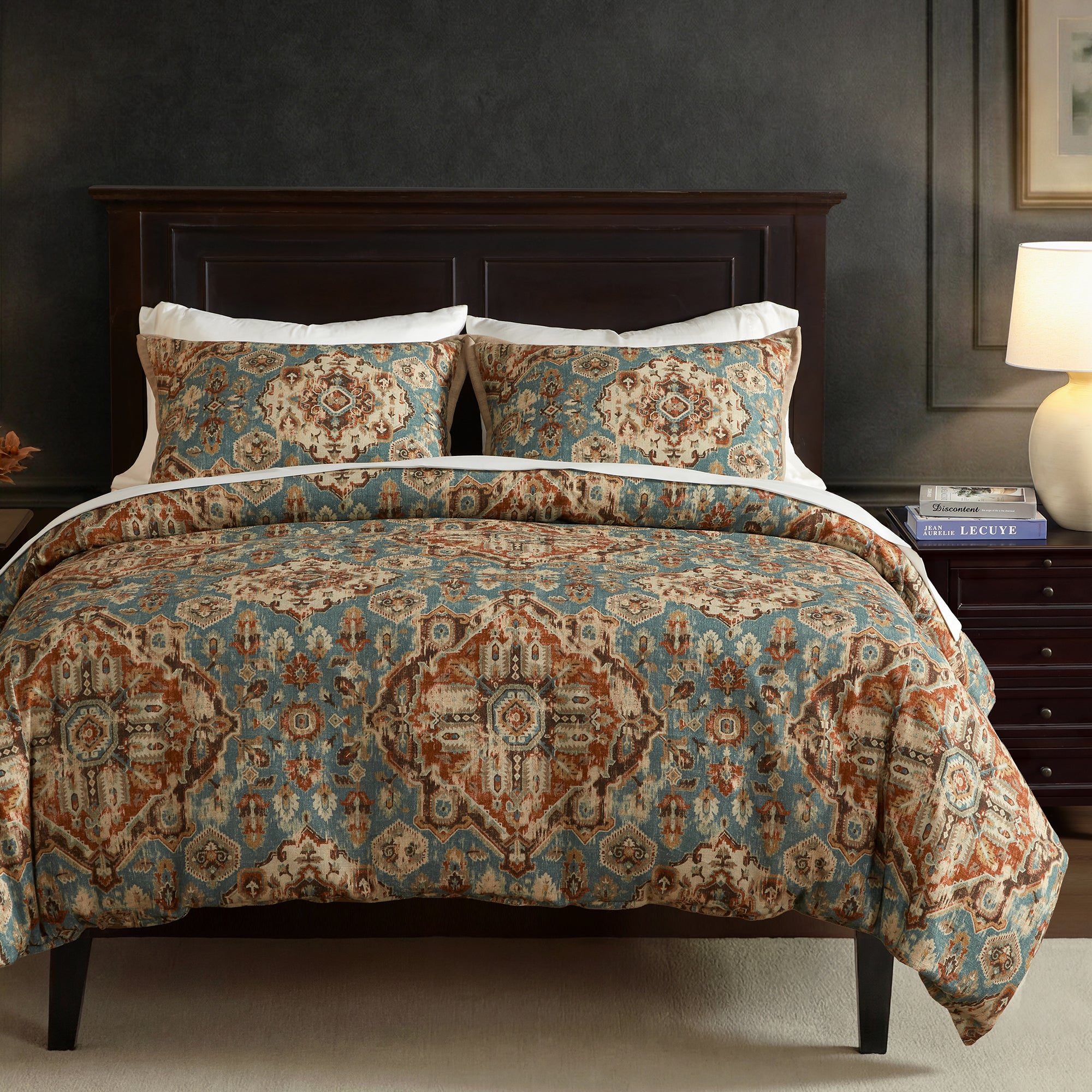 Carmen Kilim Bedding Set Comforter Set / Queen / Teal Comforter / Duvet Cover