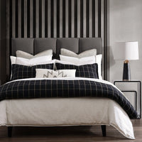 Windowpane Plaid Bedding Set Comforter Set / Twin / Black Comforter / Duvet Cover