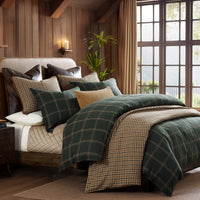 Windowpane Plaid Bedding Set Comforter Set / Twin / Hunter Green Comforter / Duvet Cover