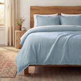 Hera Washed Linen Blend Flange Bedding Set Comforter / Duvet Cover