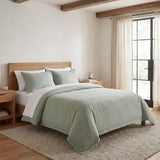 Hera Washed Linen Blend Flange Bedding Set Comforter / Duvet Cover