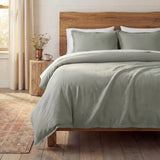 Hera Washed Linen Blend Flange Bedding Set Comforter / Duvet Cover