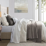 Hera Washed Linen Flange Bedding Set Comforter / Duvet Cover