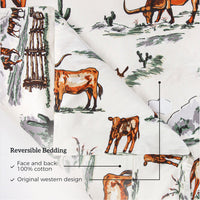 Ranch Life Reversible Bedding Set Comforter / Duvet Cover