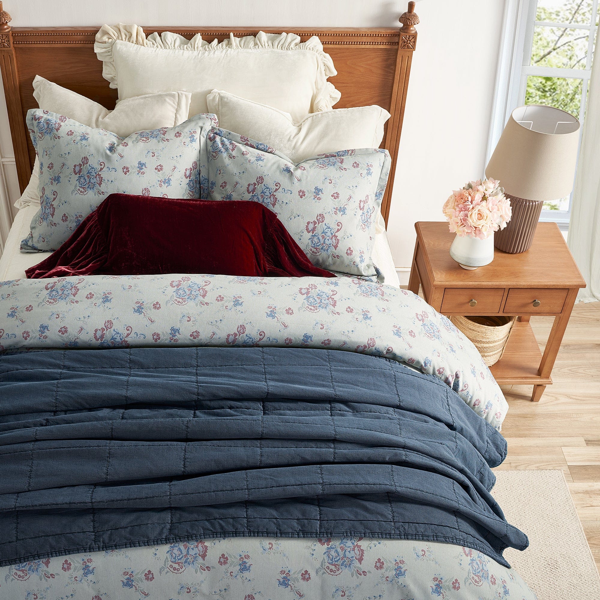 Rosabel Washed Denim Bedding Set Comforter / Duvet Cover