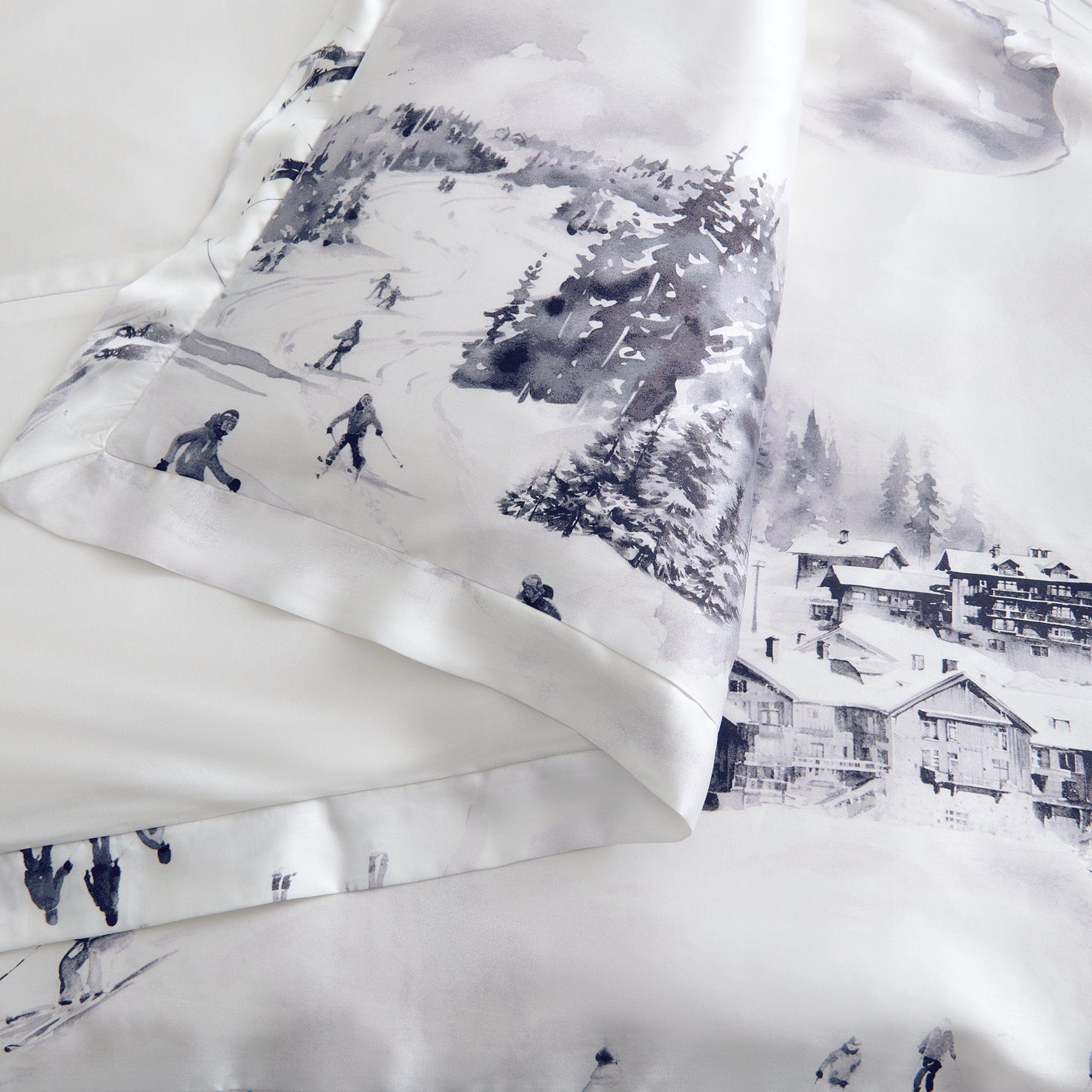 Ski Toile Lyocell Bedding Set Comforter / Duvet Cover