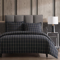 Windowpane Plaid Bedding Set Comforter / Duvet Cover
