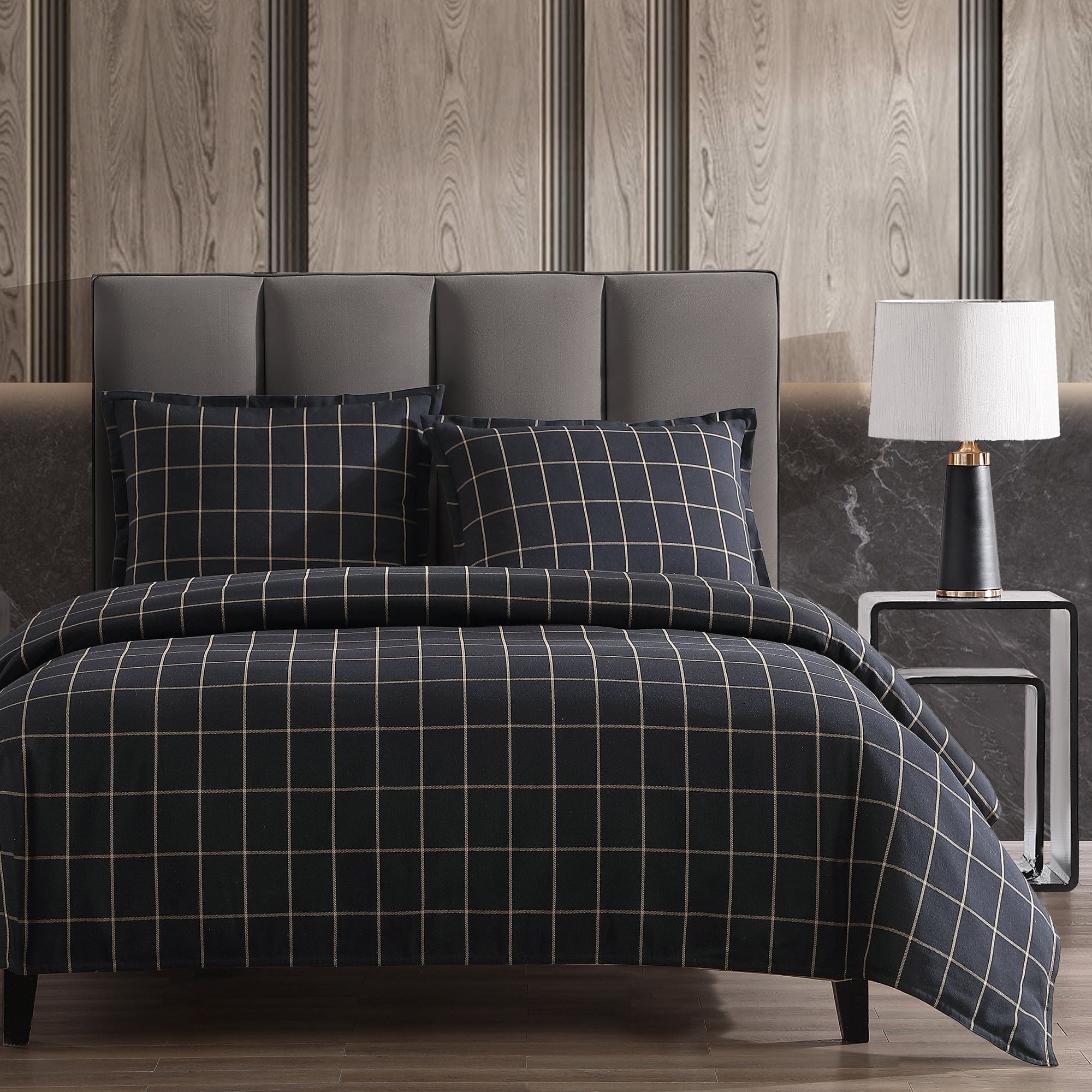 Windowpane Plaid Bedding Set Comforter / Duvet Cover