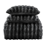 Cottontail Faux Fur Comforter Set Twin / Black Comforter