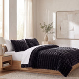 Cottontail Faux Fur Comforter Set Twin / Black Comforter