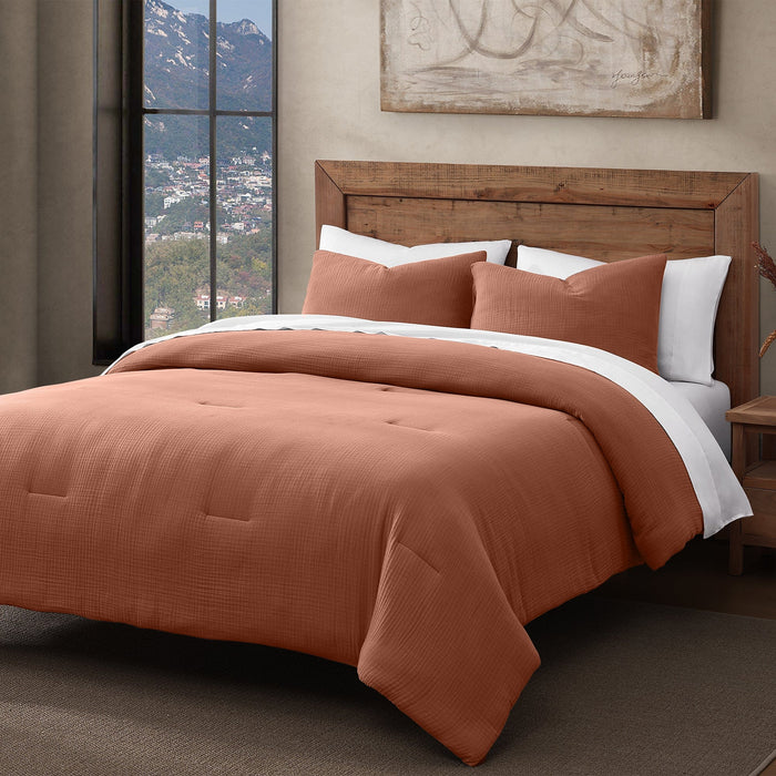 Cotton Voile Comforter Set Twin / Clay Comforter