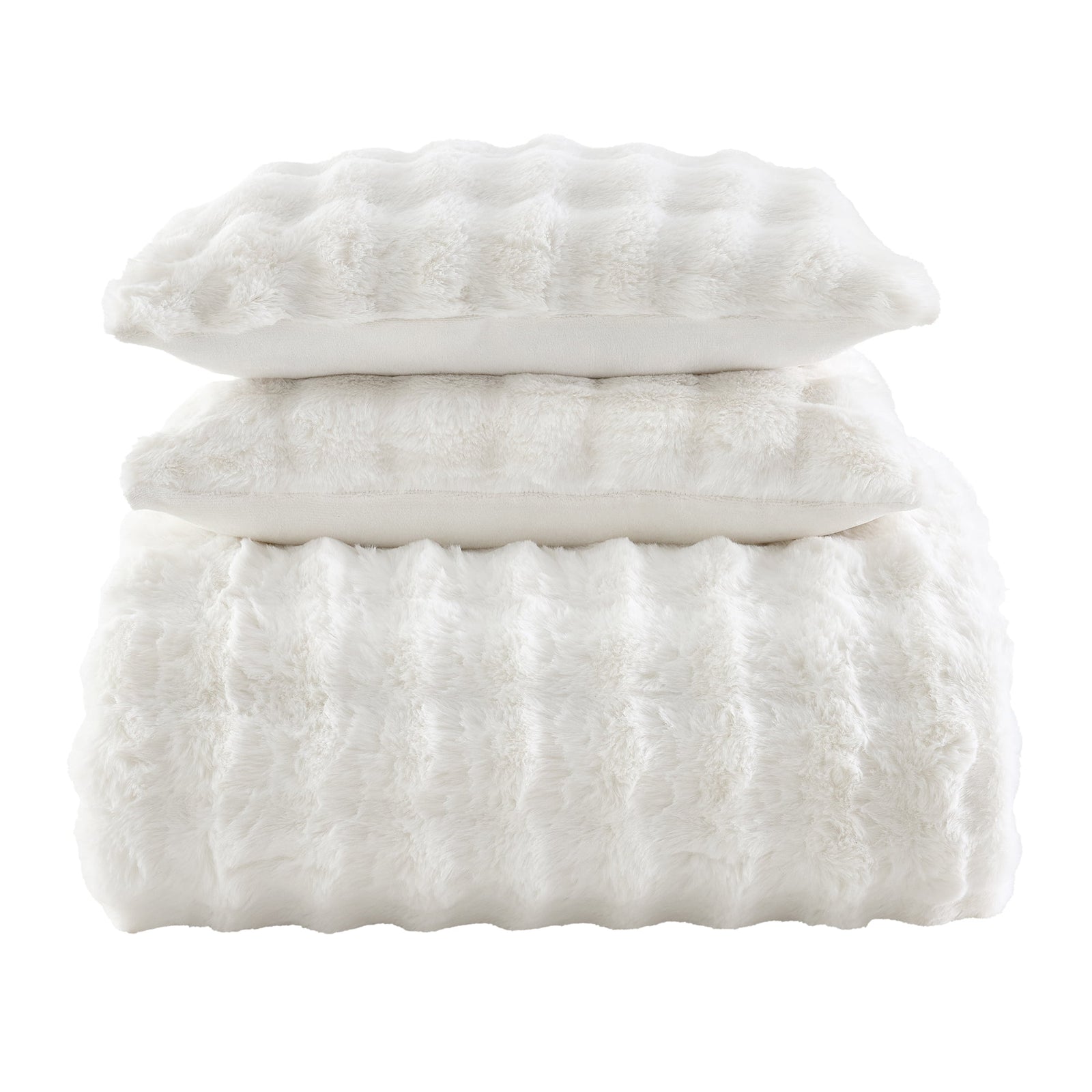 Cottontail Faux Fur Comforter Set Twin / White Comforter