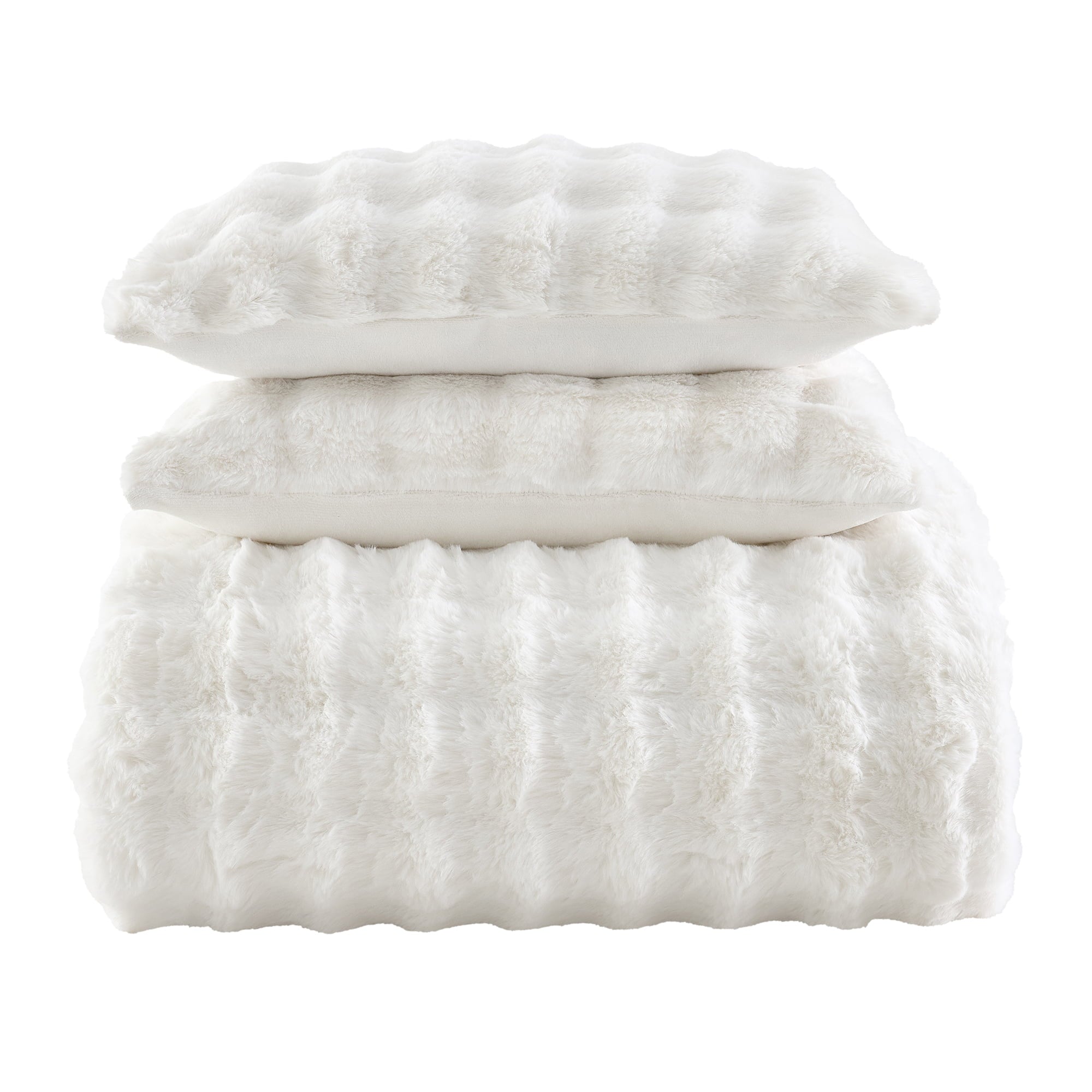 Cottontail Faux Fur Comforter Set Twin / White Comforter