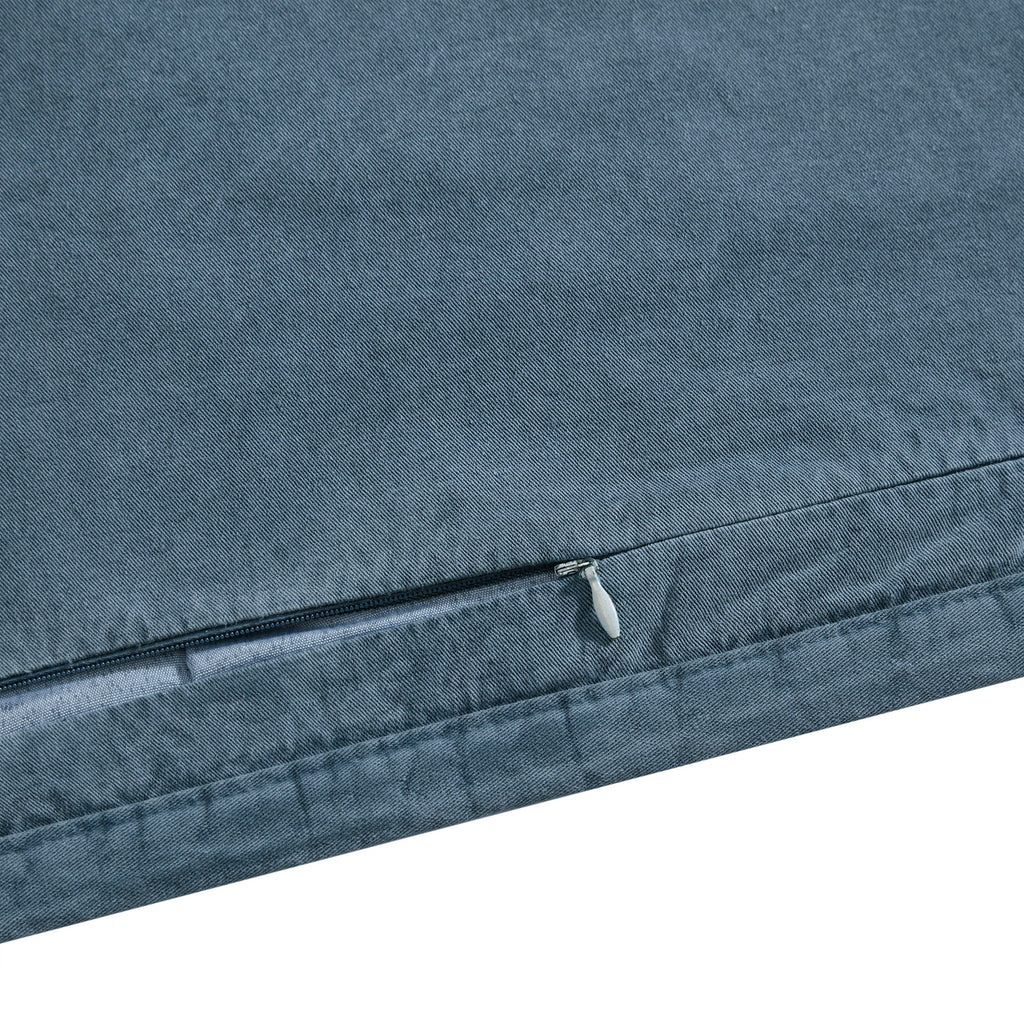 Cotton Canvas Box Stitch Coverlet Set Coverlet