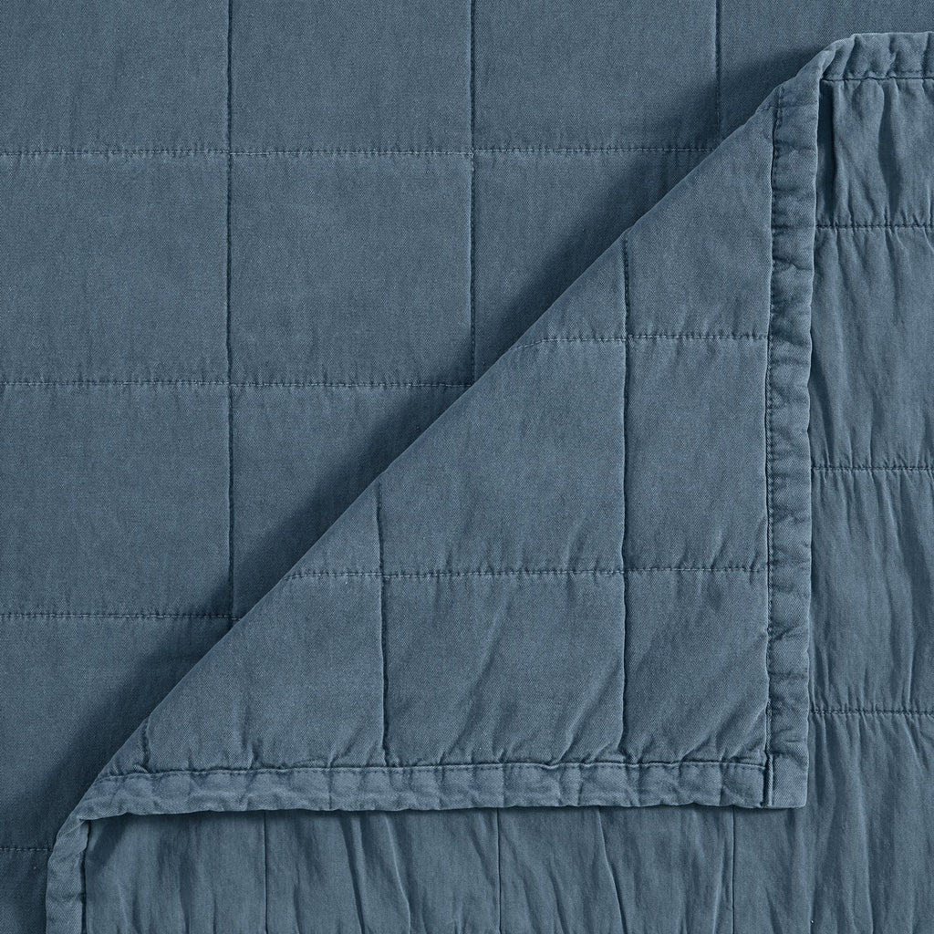 Cotton Canvas Box Stitch Coverlet Set Coverlet
