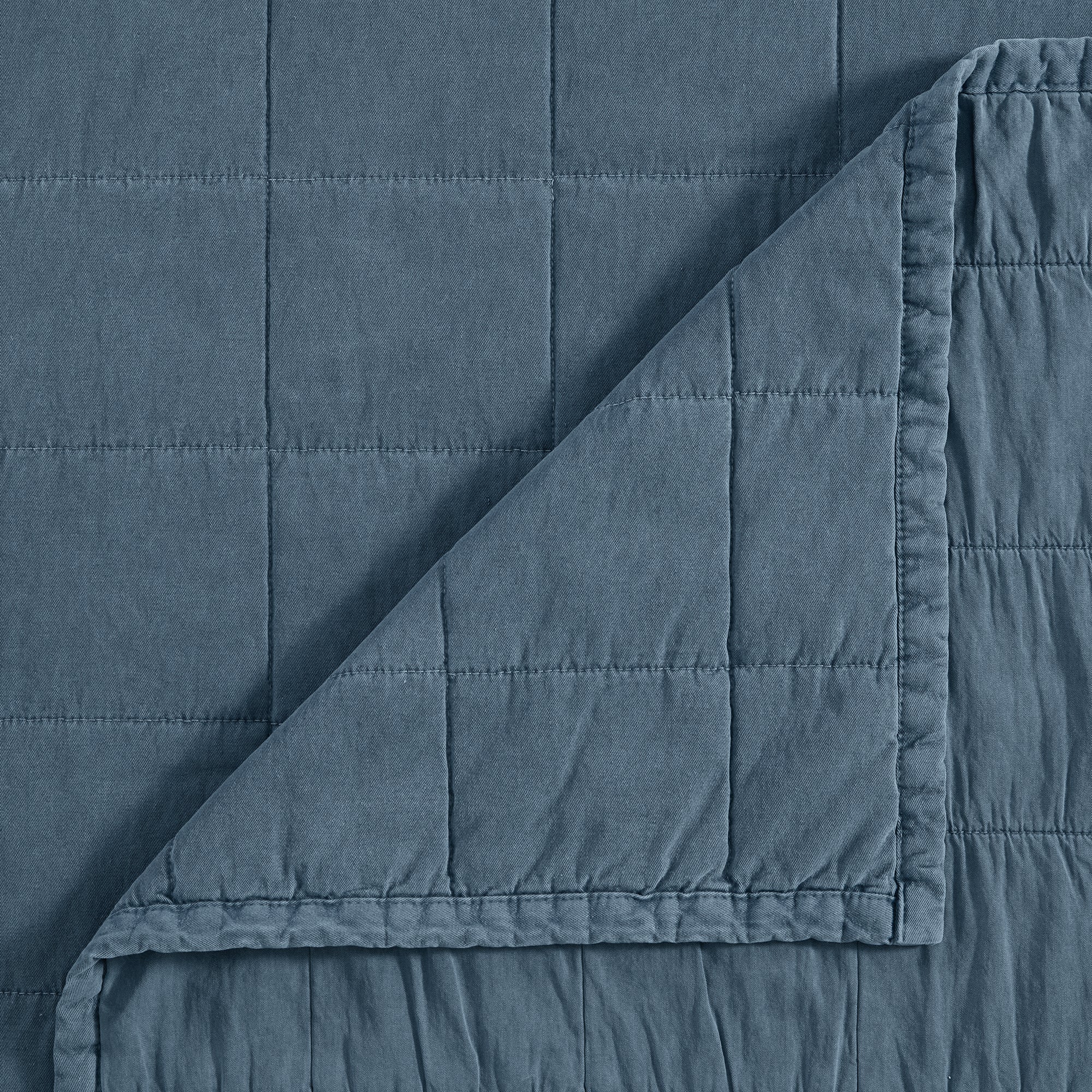 Cotton Canvas Box Stitch Coverlet Set Coverlet