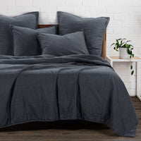 Stonewashed Cotton Canvas Coverlet Coverlet Set / Twin / Charcoal Coverlet