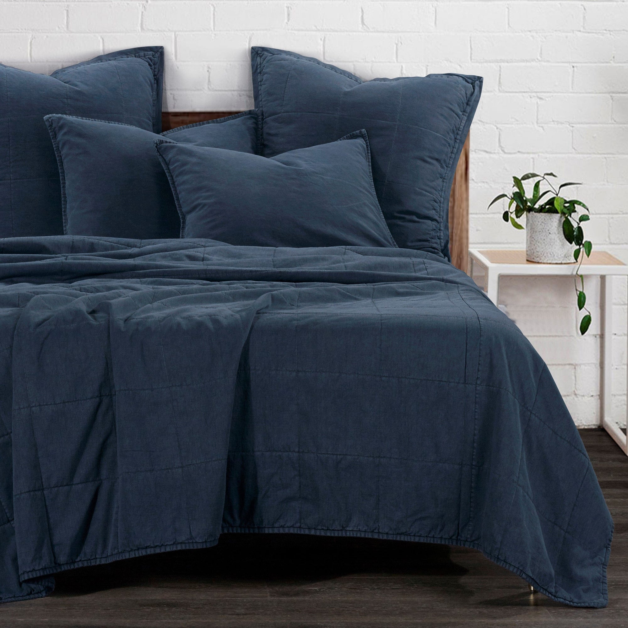 Stonewashed Cotton Canvas Coverlet Coverlet Set / Twin / Denim Coverlet
